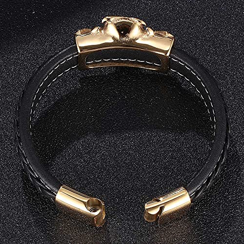 Herren-Lederarmband, Armband Männer Kette Gold Mann Armband Eule Lederarmband Herren Schmuck Romantische Geschenke für Männer