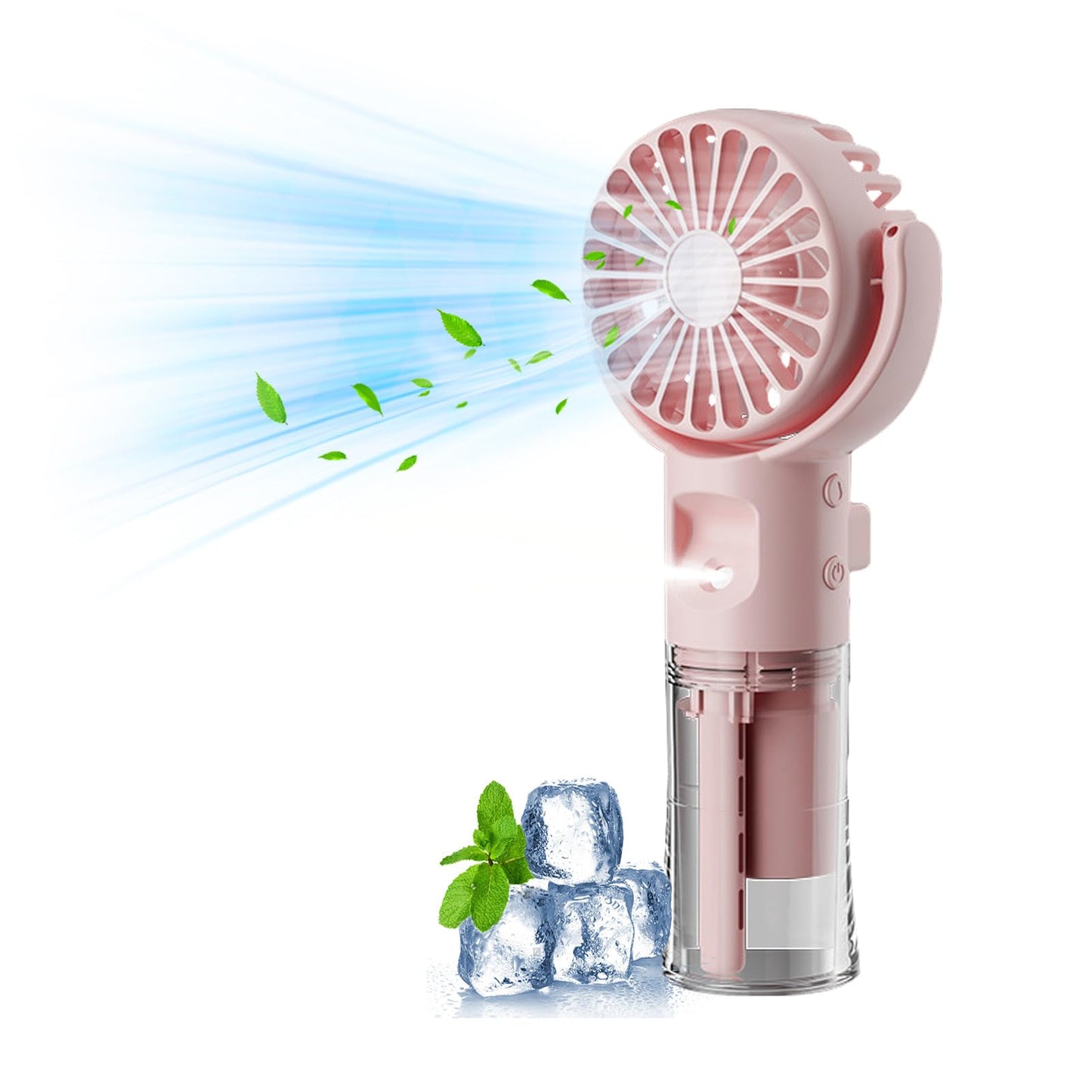 Handventilator mit Wasserkühlung, Tragbarer Handventilator USB Wiederaufladbarer, 4 Geschwindigkeiten, Mini Ventilator mit Wasserkühlung Hand, Ventilator Akku Hand Fan für Reisen Büro (Lila)