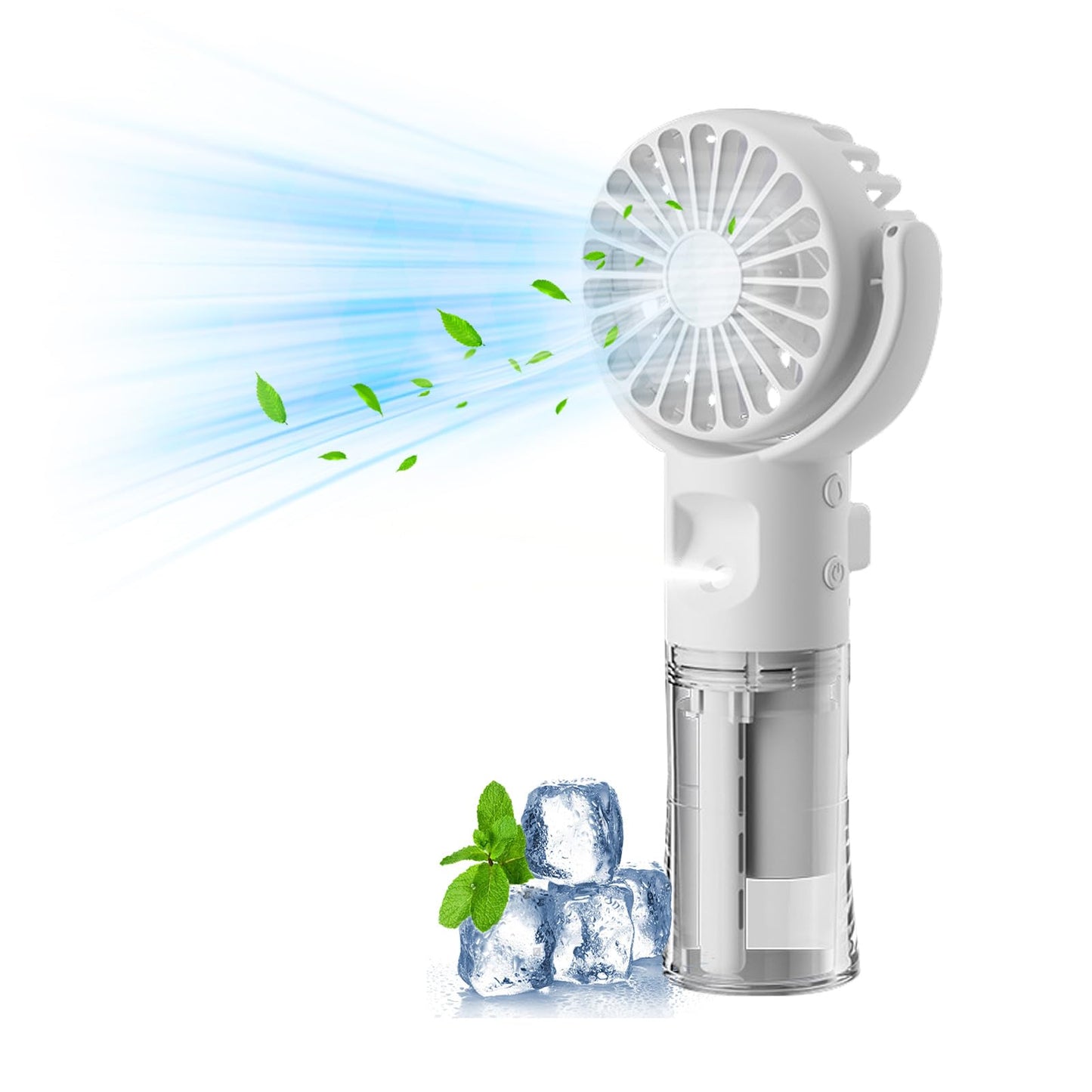 Handventilator mit Wasserkühlung, Tragbarer Handventilator USB Wiederaufladbarer, 4 Geschwindigkeiten, Mini Ventilator mit Wasserkühlung Hand, Ventilator Akku Hand Fan für Reisen Büro (Lila)