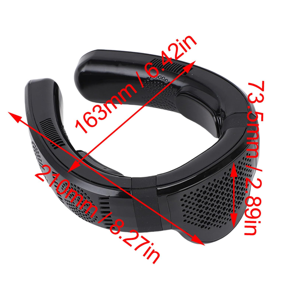 Wakects Tragbarer Nackenventilator, ABS-PP, Tragbarer Ventilator, 10000 MAh Akku, 3 Geschwindigkeiten, Kühlung, Heizung, Leiser Halbleiter für Strand, Radfahren, Camping, Kreuzfahrt, Reisen (WHITE)