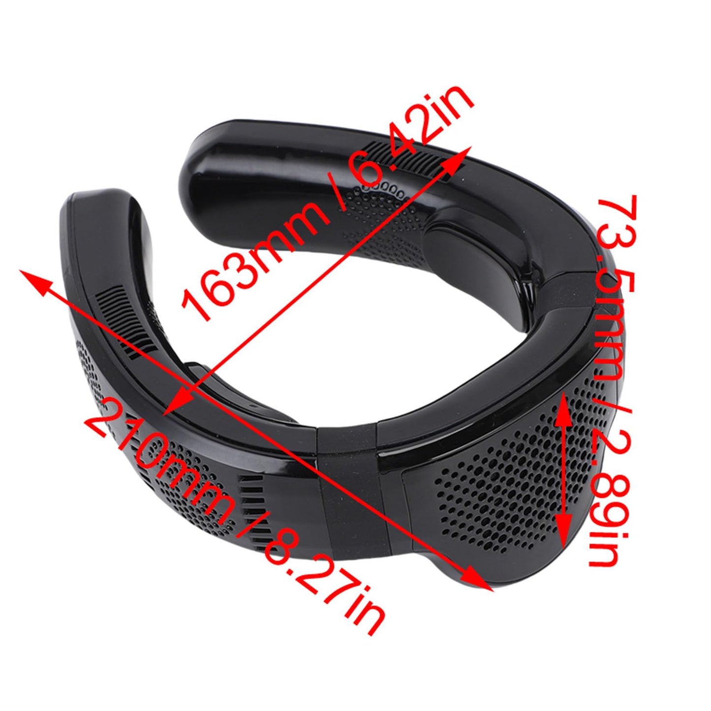 Tragbarer Nackenventilator mit Kühlung und Heizung, wiederaufladbarer tragbarer Ventilator mit 10.000 mAh, 3 Geschwindigkeiten, Halbleitertechnologie, leise für Reisen, Strand, (Helles Schwarz)