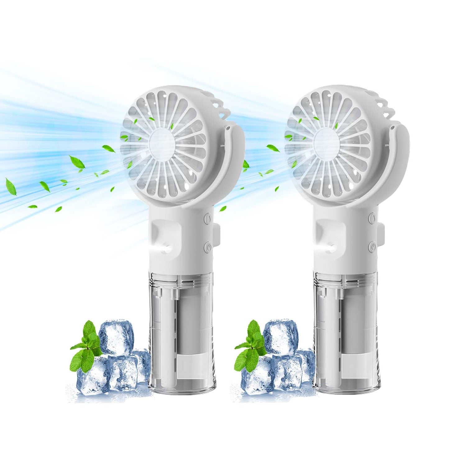 Handventilator mit Wasserkühlung, Tragbarer Handventilator USB Wiederaufladbarer, 4 Geschwindigkeiten, Mini Ventilator mit Wasserkühlung Hand, Ventilator Akku Hand Fan für Reisen Büro (Lila)