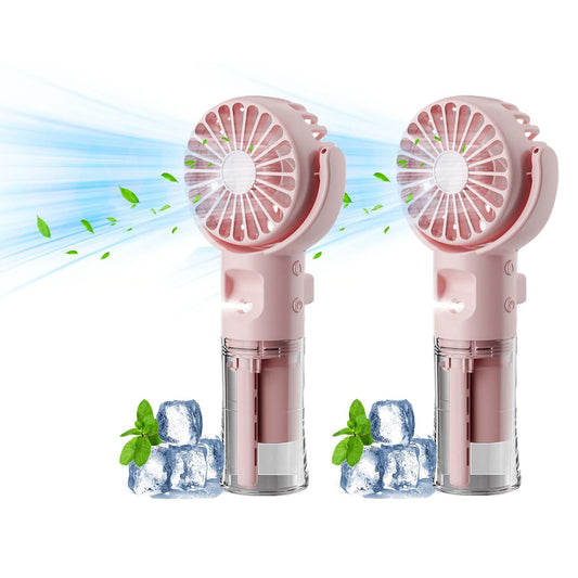 Handventilator mit Wasserkühlung, Tragbarer Handventilator USB Wiederaufladbarer, 4 Geschwindigkeiten, Mini Ventilator mit Wasserkühlung Hand, Ventilator Akku Hand Fan für Reisen Büro (Lila)