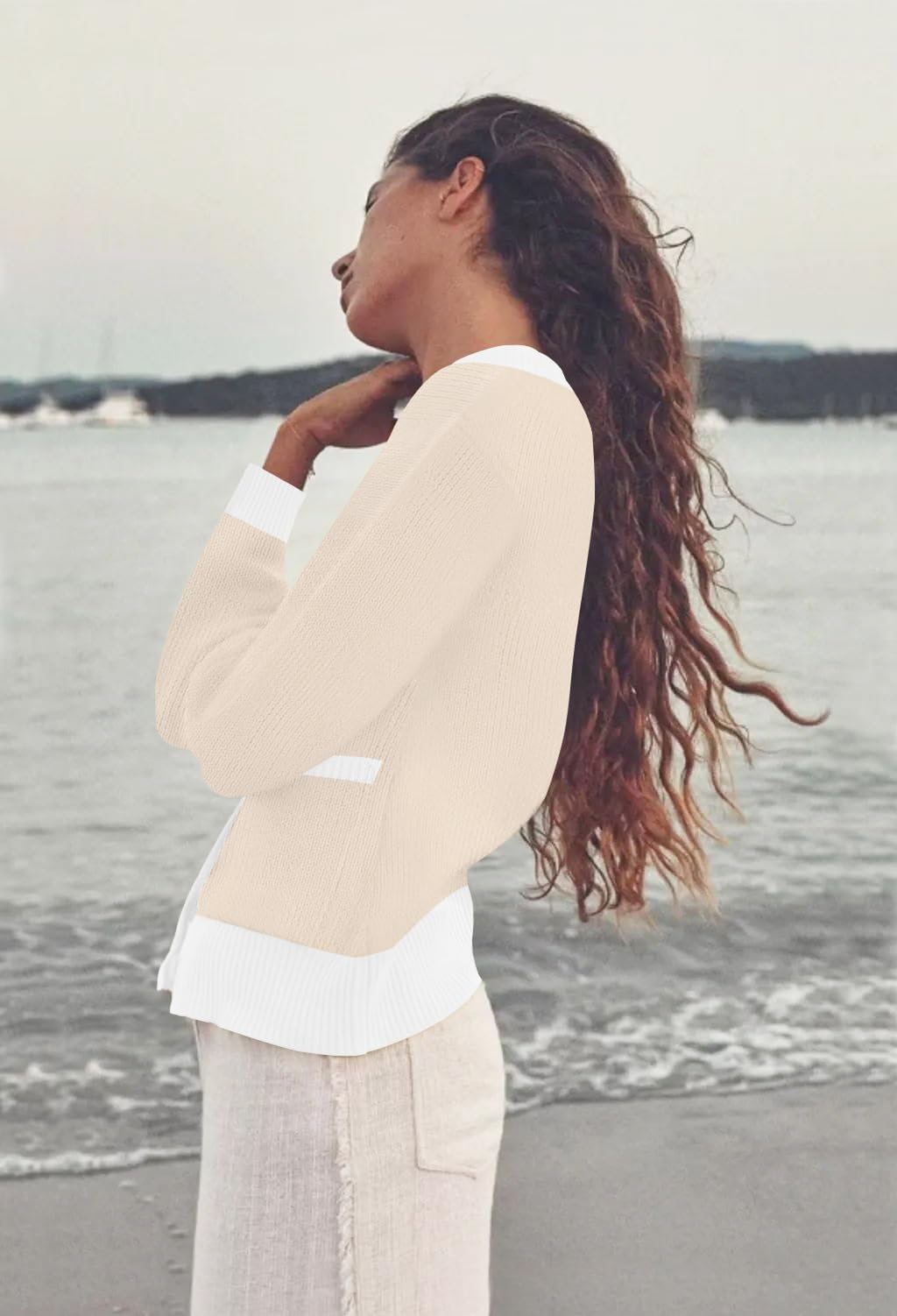 2024 Trendy Cardigans für Damen im Herbst, lässig, klassisch, vorne offen, Button-Down, leichte Pullover, Strick-Oberteil