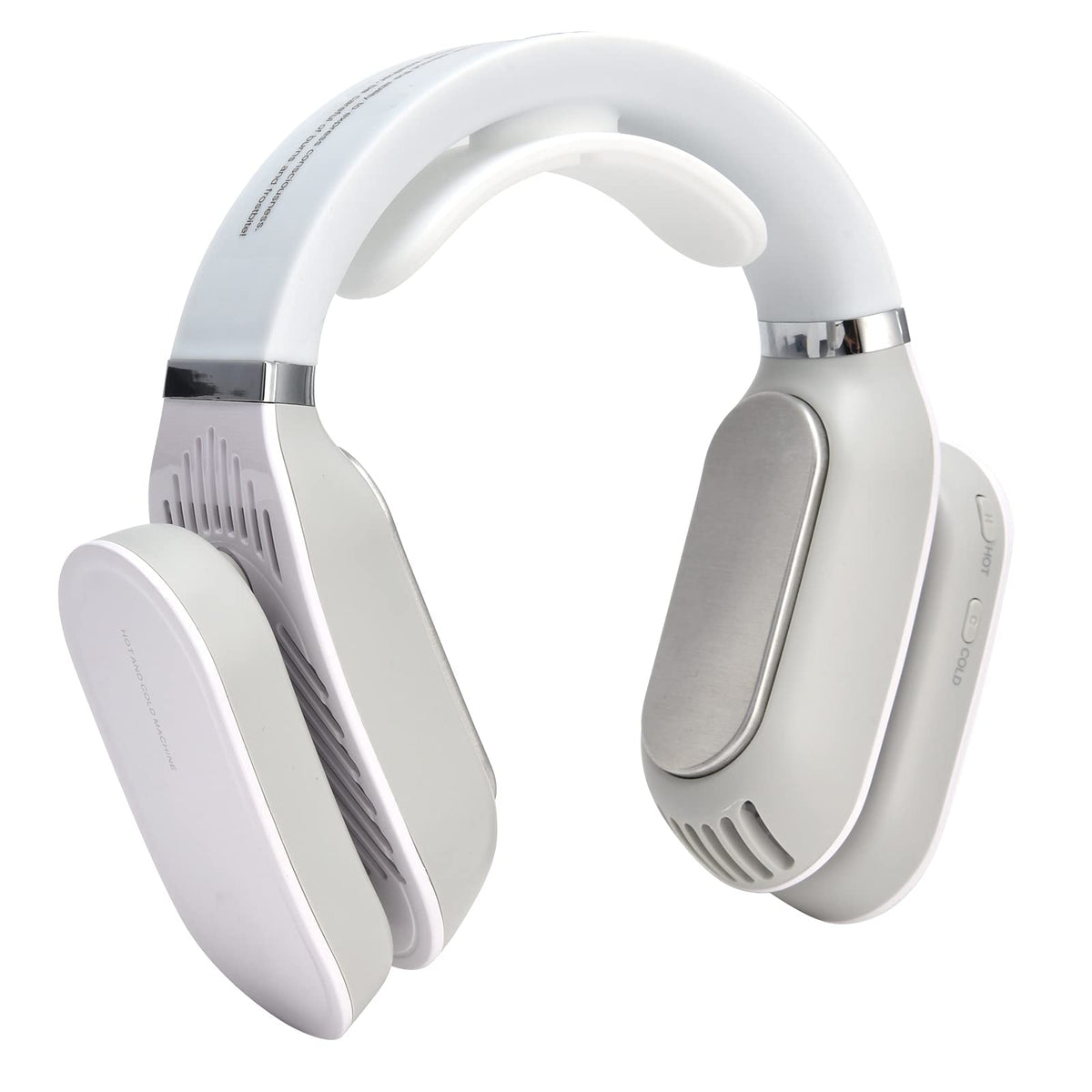 Cocoarm Nackenventilator, Tragbarer Nackenventilator mit Heiz- und Kühlfunktion, Luftfahrt-Aluminiumblech, 3 Kälte- und 3 Wärmestufen, Geräuscharmes RGB-Licht für Reisen, Wandern, Studium, Büro (BLUE)