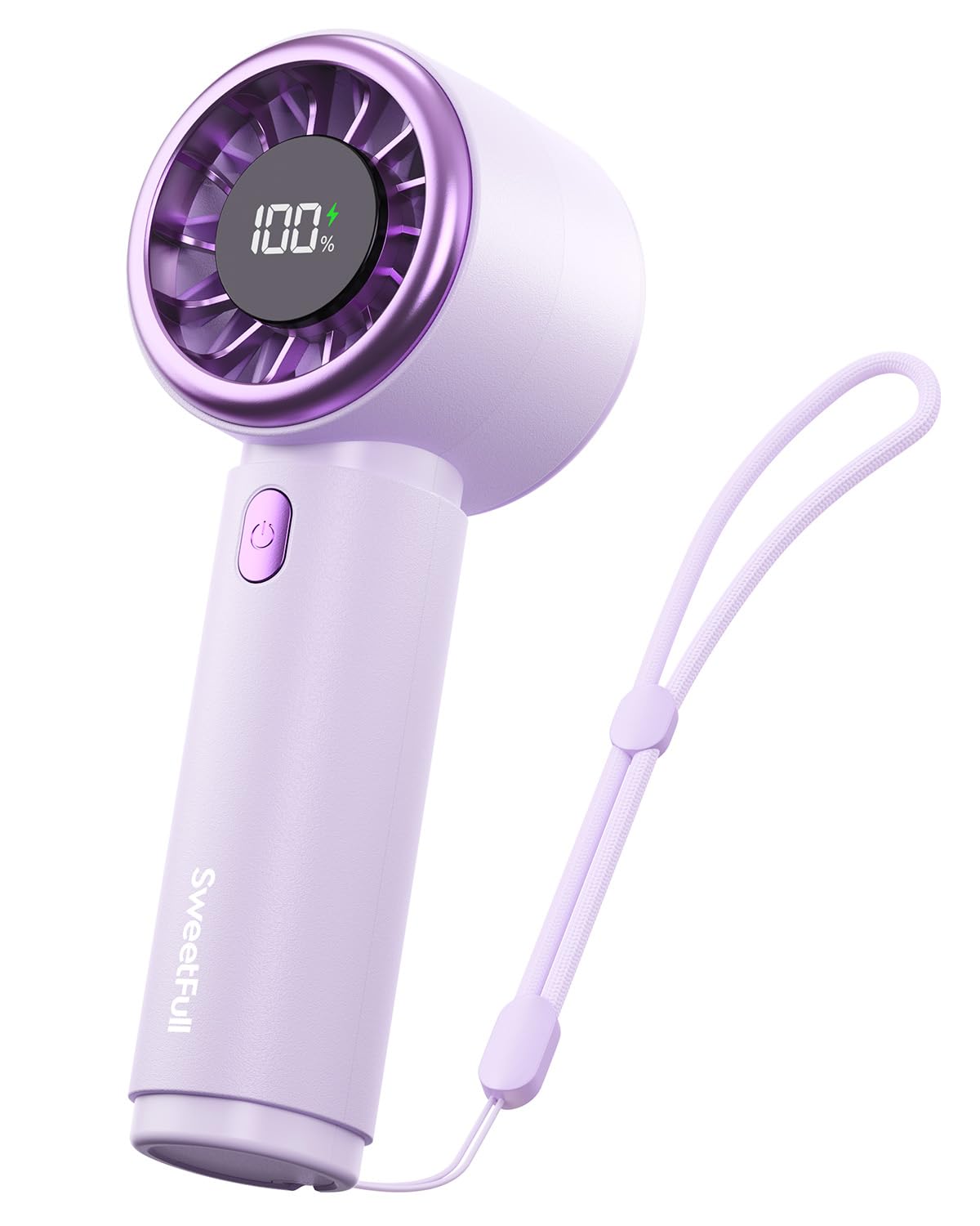 SWEETFULL Mini Fan Portable - Cute Handheld Turbo Fan with Rechargeable Battery, 5 Speeds, Small Hand Personal Travel Essentials for Women, Girls, Kids, Lash, Makeup - Pink