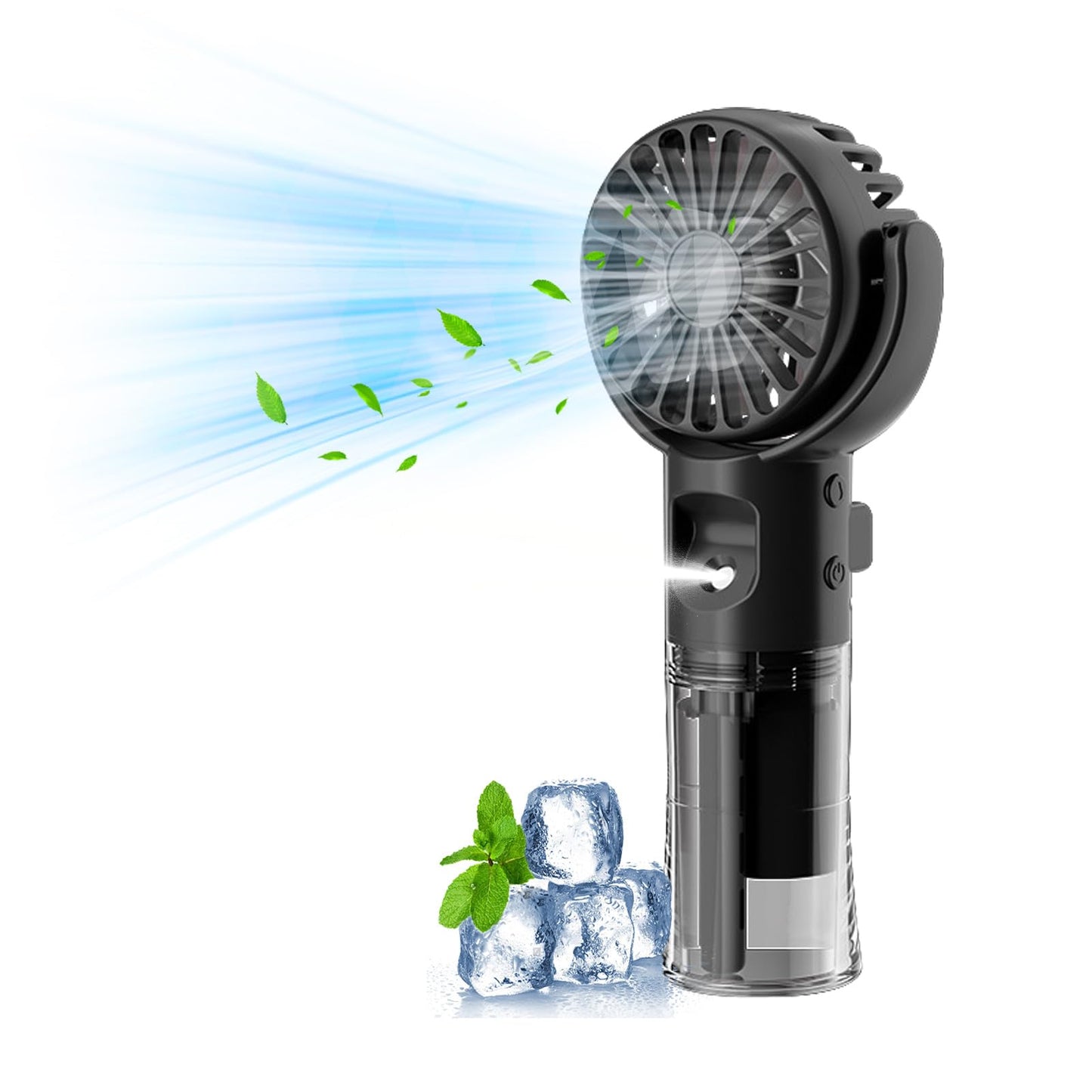 Handventilator mit Wasserkühlung, Tragbarer Handventilator USB Wiederaufladbarer, 4 Geschwindigkeiten, Mini Ventilator mit Wasserkühlung Hand, Ventilator Akku Hand Fan für Reisen Büro (Lila)