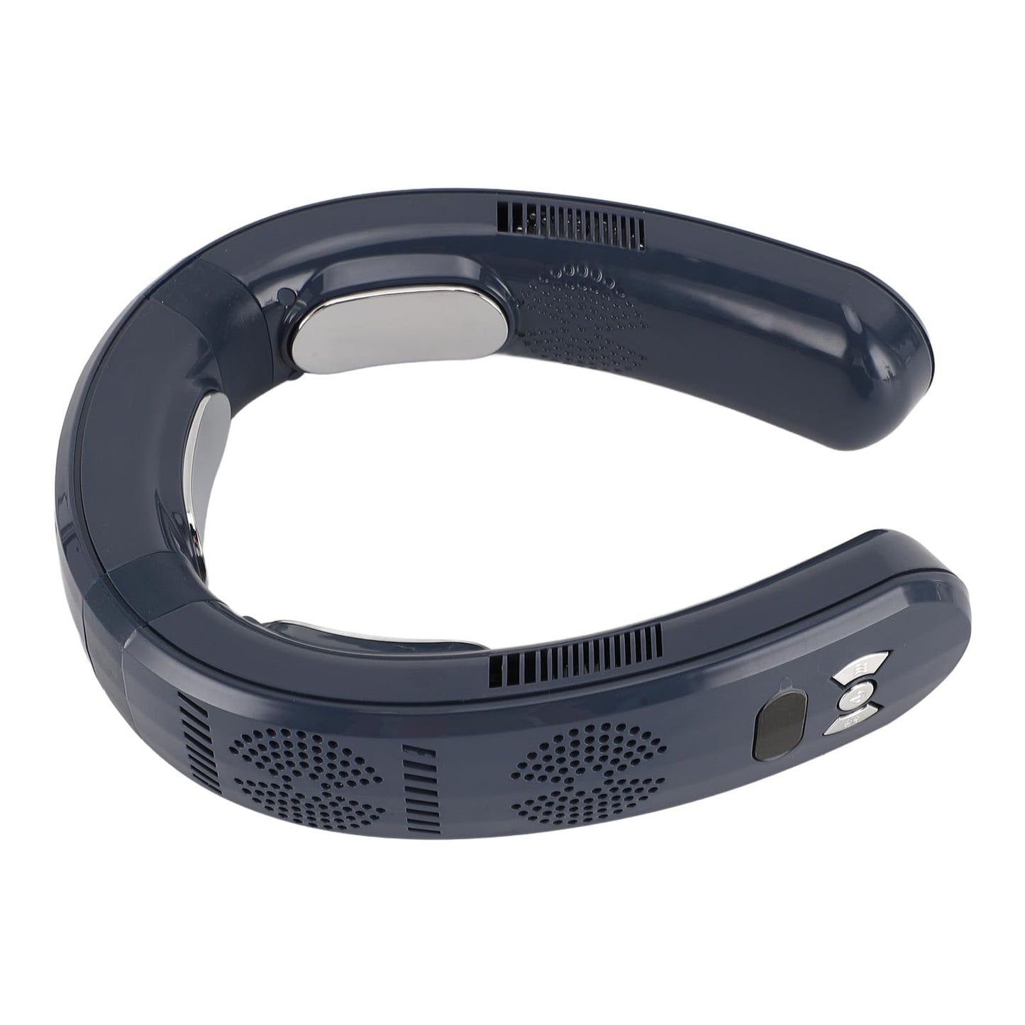 Dilwe Tragbarer Nackenventilator, Blattloser Halbleiter-Kühlventilator, Wiederaufladbare Persönliche Klimaanlage mit 3 Geschwindigkeiten für den Außenbereich (Navy blau)
