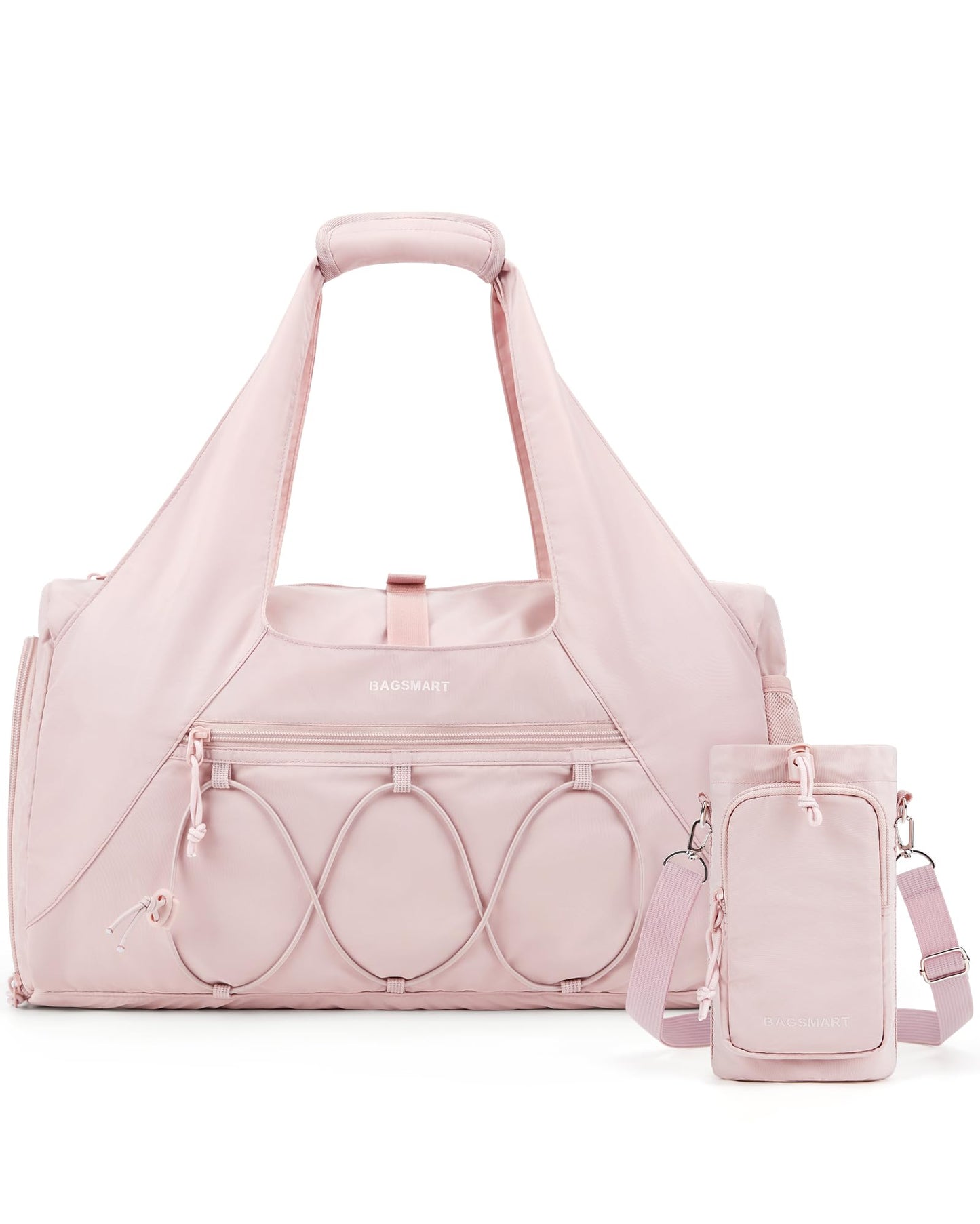 BAGSMART Sporttasche für Damen, leichte Reisetasche mit Schuhfach, Weekender-Taschen mit Nassfach, Workout-Yoga-Tragetasche für Damen, Pink