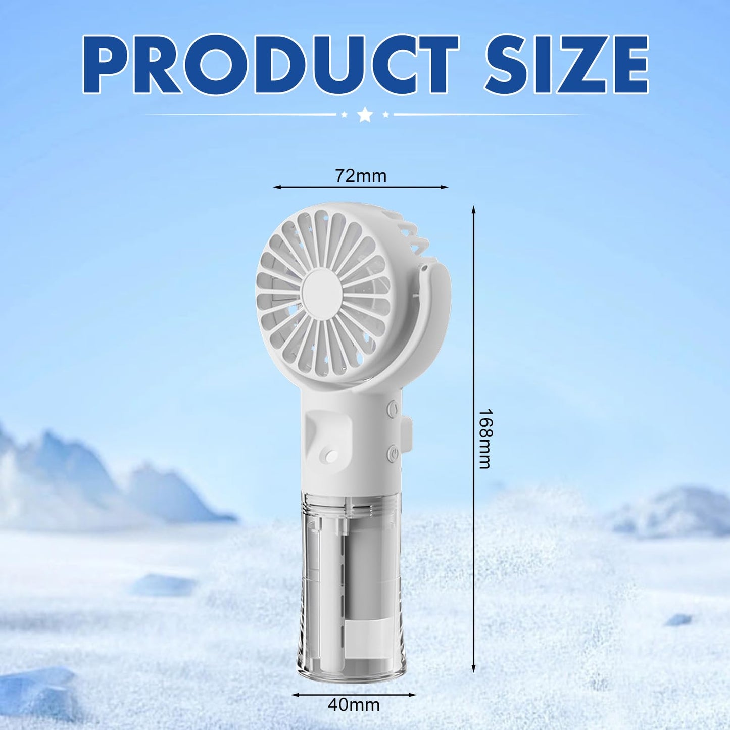 Handventilator mit Wasserkühlung, Tragbarer Handventilator USB Wiederaufladbarer, 4 Geschwindigkeiten, Mini Ventilator mit Wasserkühlung Hand, Ventilator Akku Hand Fan für Reisen Büro (Lila)