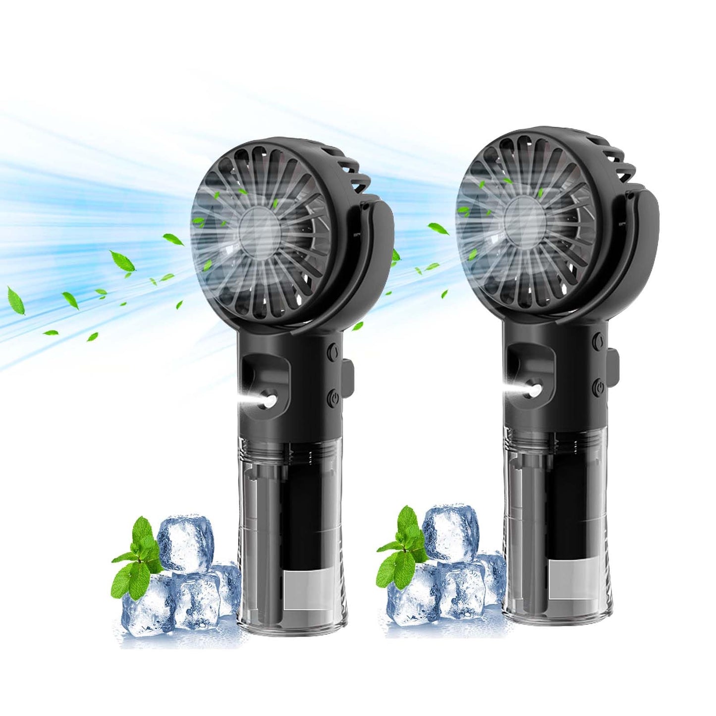 Handventilator mit Wasserkühlung, Tragbarer Handventilator USB Wiederaufladbarer, 4 Geschwindigkeiten, Mini Ventilator mit Wasserkühlung Hand, Ventilator Akku Hand Fan für Reisen Büro (Lila)