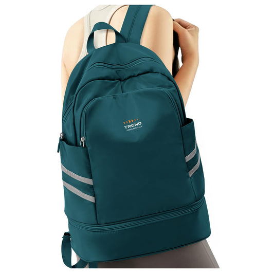Turnrucksack für Damen mit Schuhfach und Nassfach, großer wasserabweisender Reiserucksack für Damen, Sport-Schwimmrucksack, Turnbeutel
