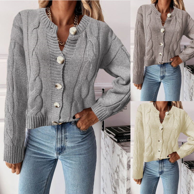 Herbst und Winter Pullover Strickjacke