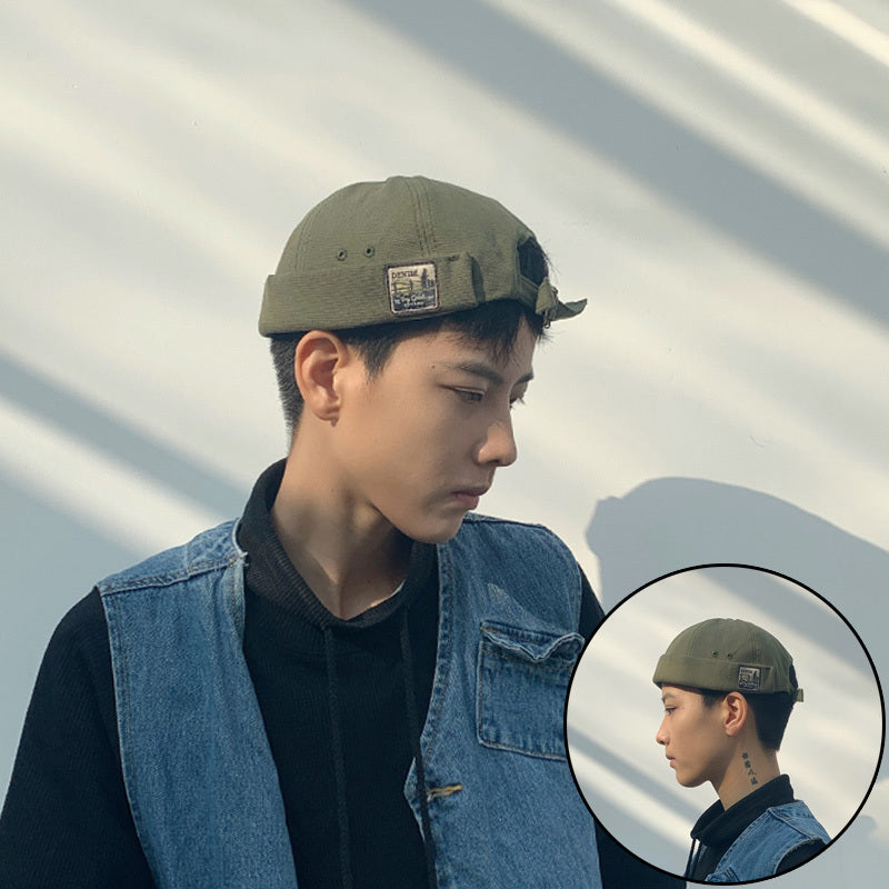 Retro Melon Hat Male Four Seasons Hip-hop Korean Version Of Beret Hat Street Hipsters Hats Without Eaves Landlord Women