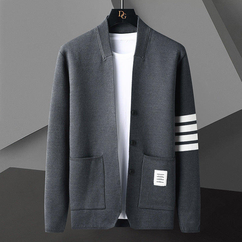 Mode Strickjacke Langarm Pullover Herren Strickwaren