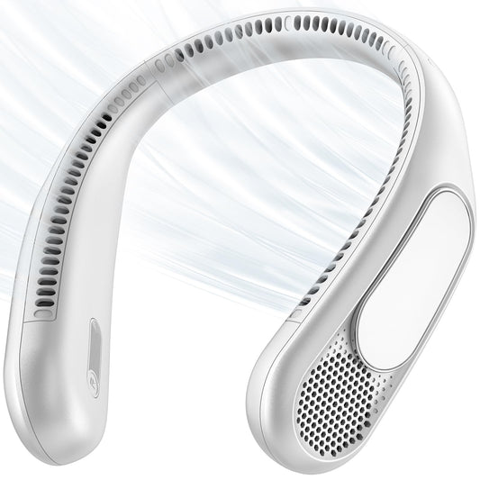 anysun Nackenventilator, USB Ventilator mit 66 Luftauslässe, 360° Luftstrom, 4 Stufen, 6000mAh USB Wiederaufladbar, Freihändiger Leichter Hals ventilator für Büro, Pendeln, Reisen und Outdoor