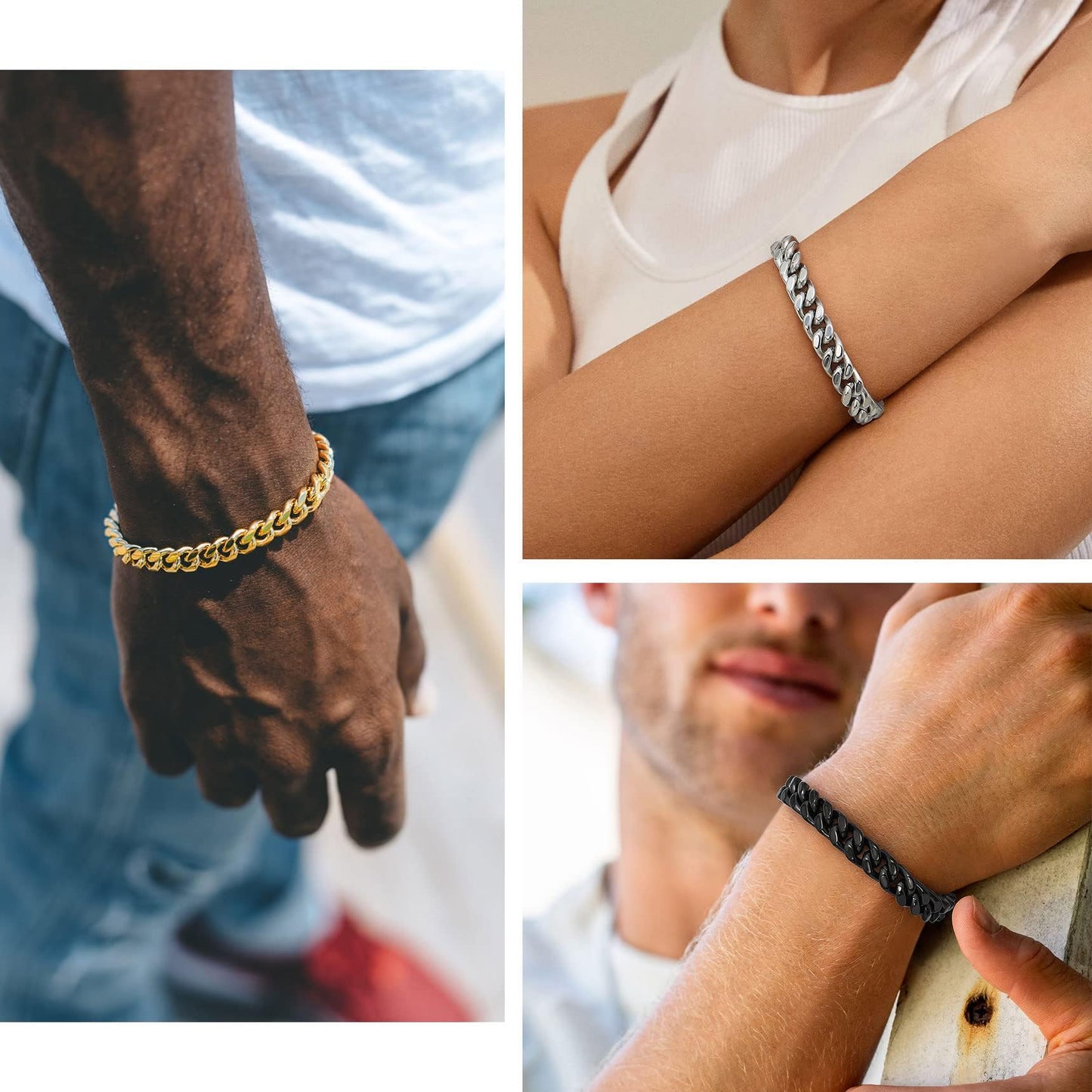 HAYOUWAY Armband Herren Silber mit Buchstaben, Herren Armband Damen Panzerkette Edelstahl Armbänder für Herren mit Gravur AZ Personalisierte Geschenke (Gold-M, Vergoldet)