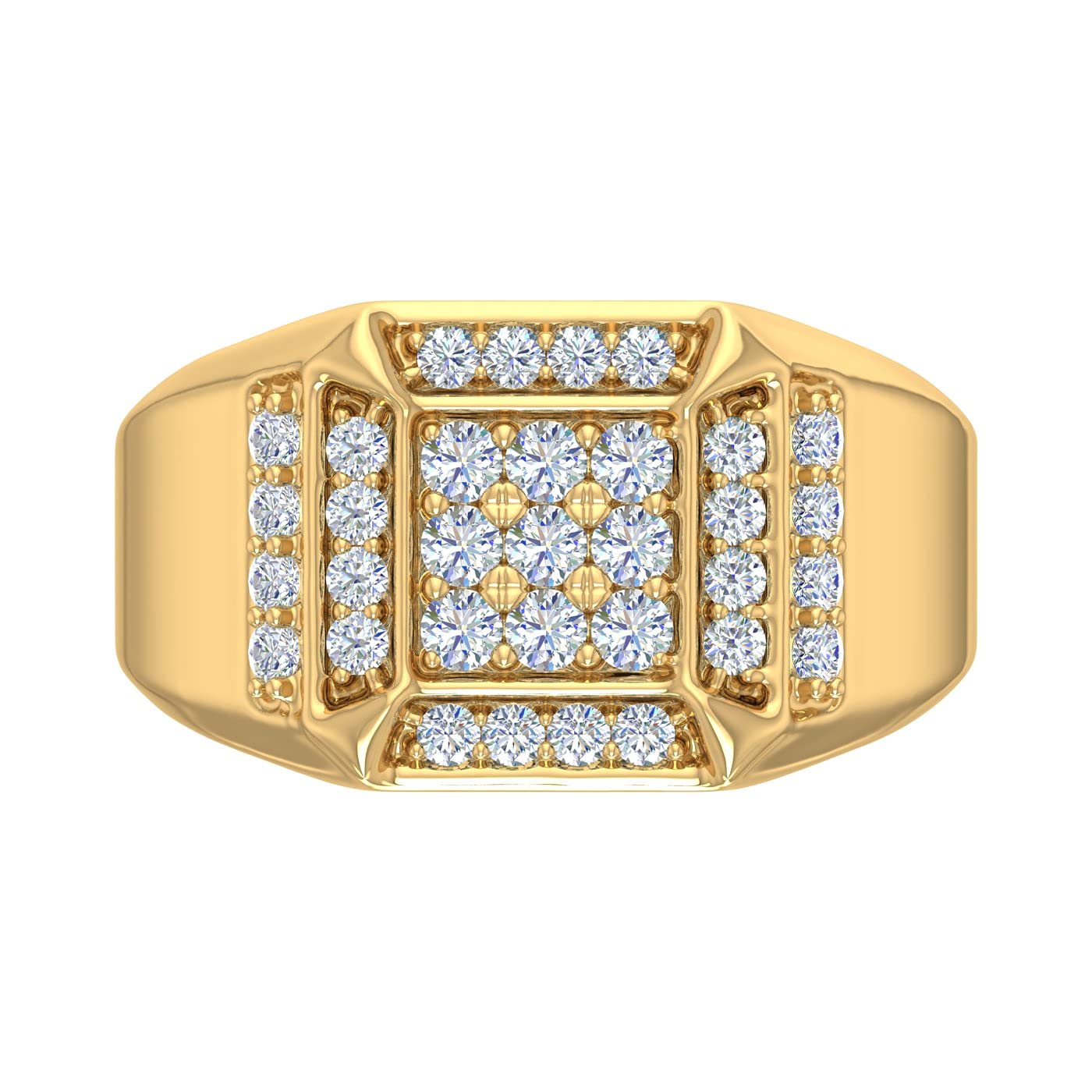 3/4 Carat Men Diamond Wedding Band Ring in 10K Yellow Gold(Ring Size 7)