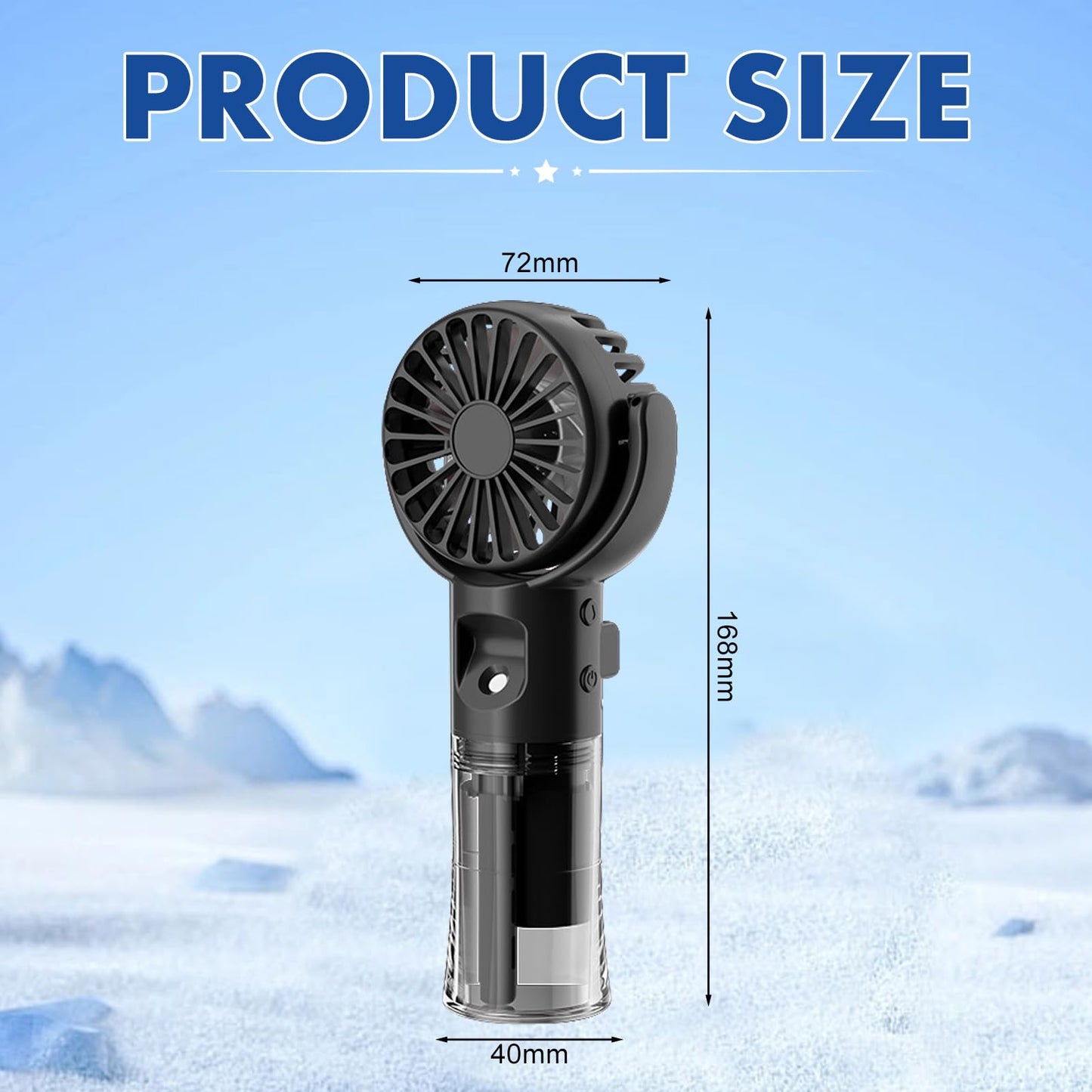 Handventilator mit Wasserkühlung, Tragbarer Handventilator USB Wiederaufladbarer, 4 Geschwindigkeiten, Mini Ventilator mit Wasserkühlung Hand, Ventilator Akku Hand Fan für Reisen Büro (Lila)