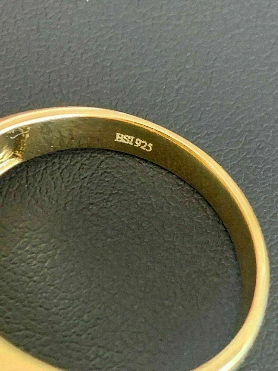 Massives 925er Sterlingsilber – 14 Karat Gold-Finish – Hip-Hop-Solitärring für Herren mit schwarzem Onyx – Größen 7–13, ideal als Ring für den kleinen Finger oder jeden anderen Finger (8)