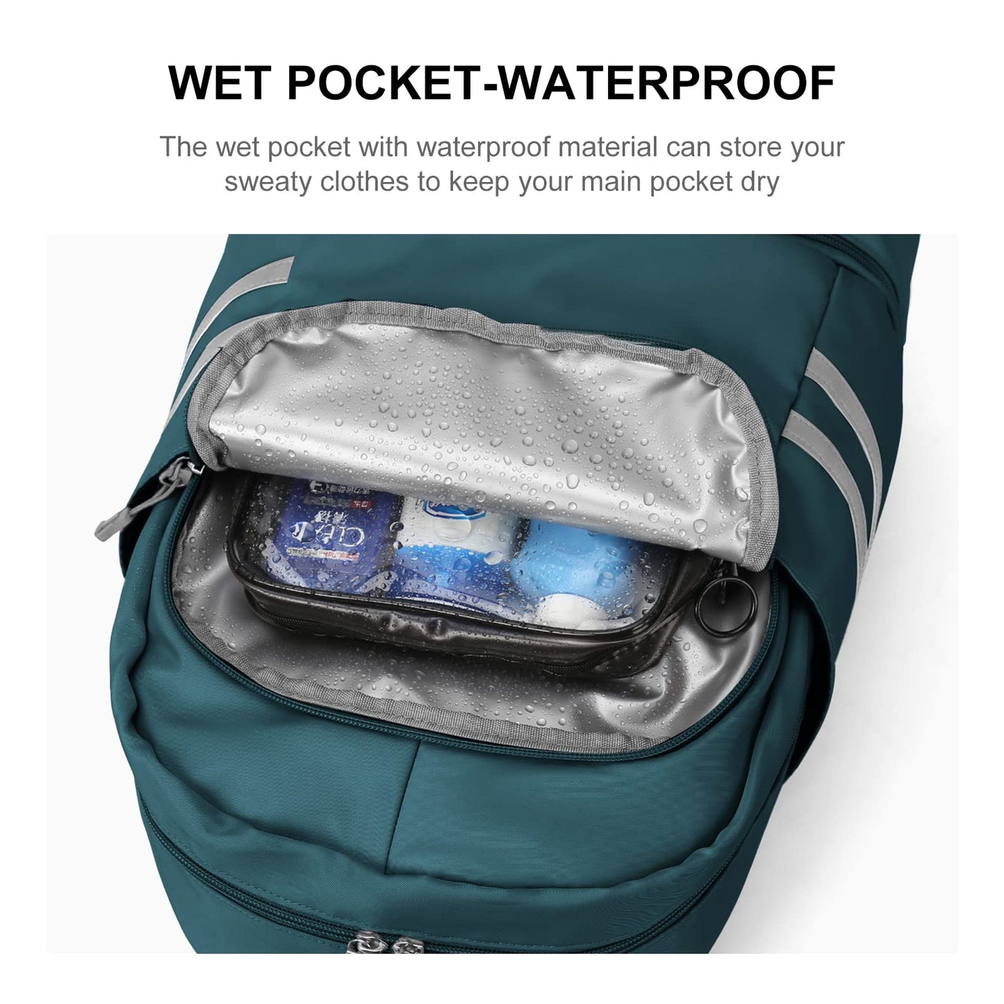 Turnrucksack für Damen mit Schuhfach und Nassfach, großer wasserabweisender Reiserucksack für Damen, Sport-Schwimmrucksack, Turnbeutel