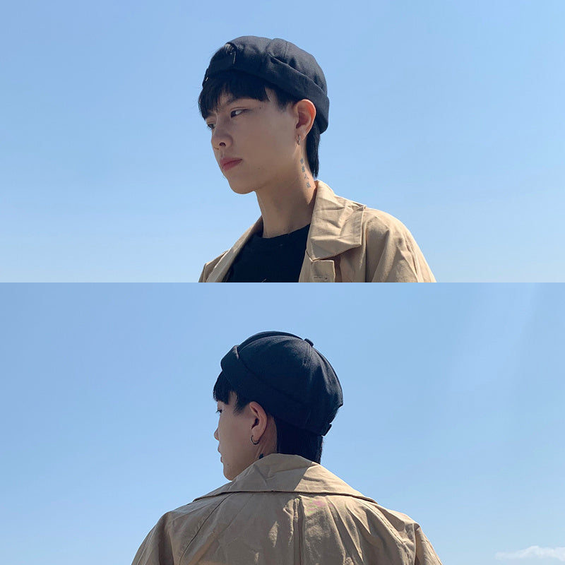 Retro Melon Hat Male Four Seasons Hip-hop Korean Version Of Beret Hat Street Hipsters Hats Without Eaves Landlord Women
