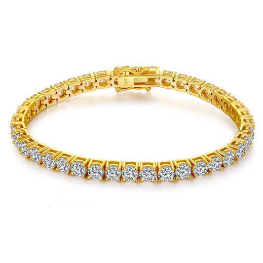 jiamiaoi Tennis Armband Damen Gold Tennis Armband Sterling Silber Armband Damen Diamant Tennis Armband Zirkonia Armband Gold Tennis Armband Damen Frauen 16.51cm