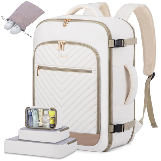 LOVEVOOK Reiserucksack für Damen, 40 l Handgepäck-Rucksack, flugtauglich, TSA-Reisetasche für persönliche Gegenstände, passend für 17-Zoll-Laptops, Business-Weekender-Tagesrucksack mit Kulturbeutel und 2 Packwürfeln