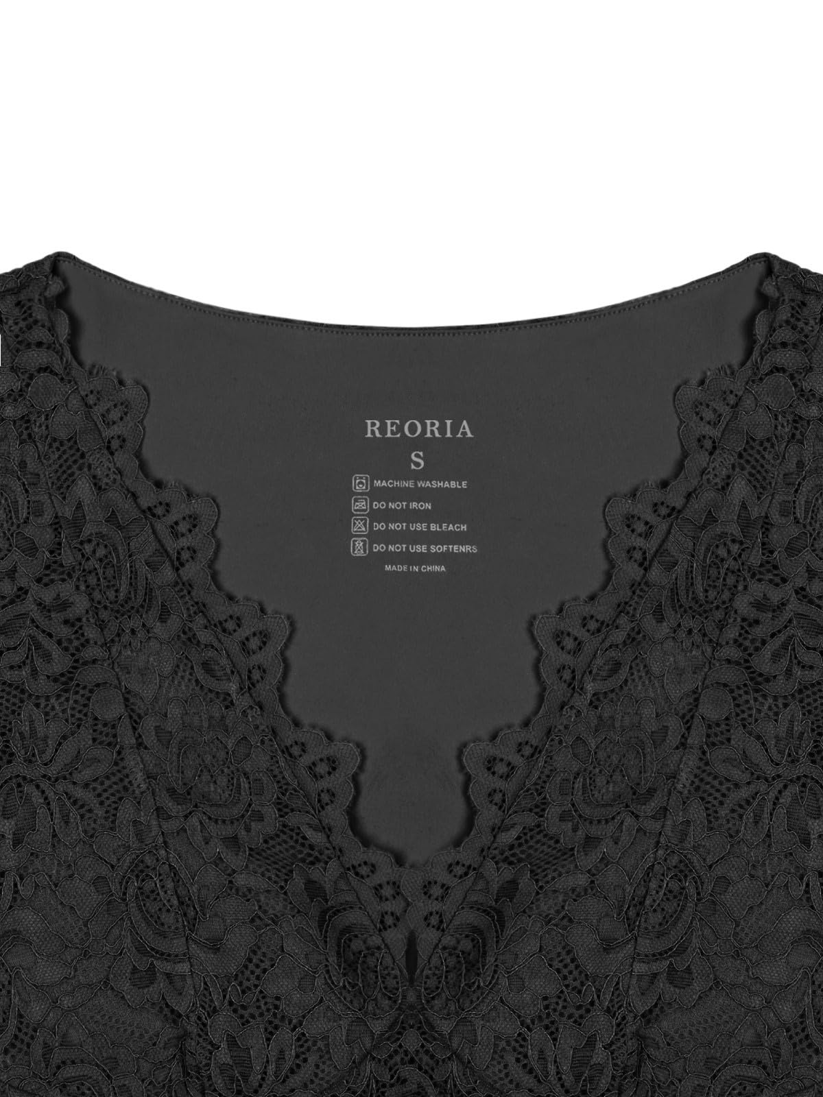 REORIA Damen-Sommertops, sexy, V-Ausschnitt, ärmellos, doppelt gefüttert, modisch, zum Ausgehen, Y2K-Tanktops, trendige, schlankmachende Spitzen-Crop-Tops für Teenager-Mädchen, Schwarz, Medium