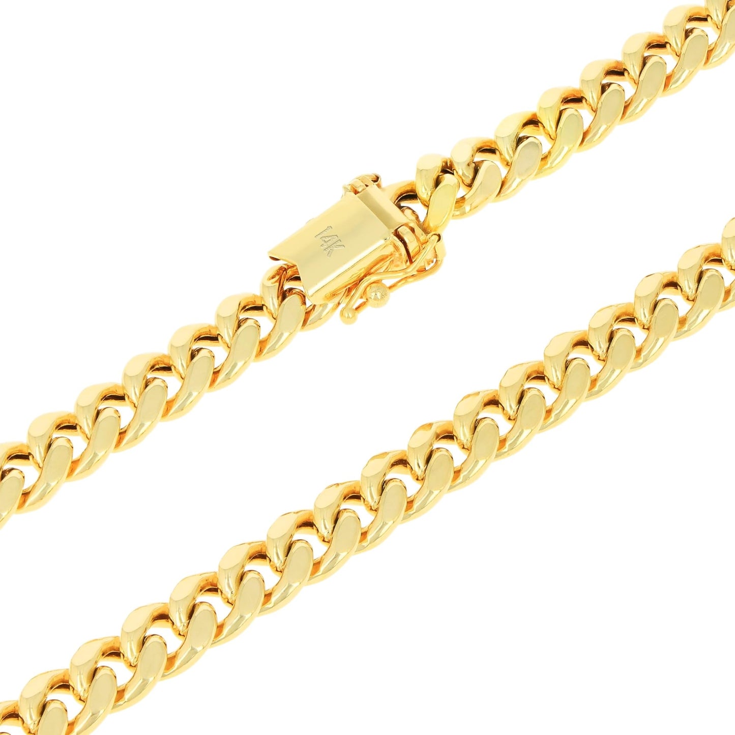 Nuragold 14k Yellow Gold 6.5mm Miami Cuban Link Chain Bracelet, Mens Womens Jewelry Box Clasp 7" 7.5" 8" 8.5" 9"