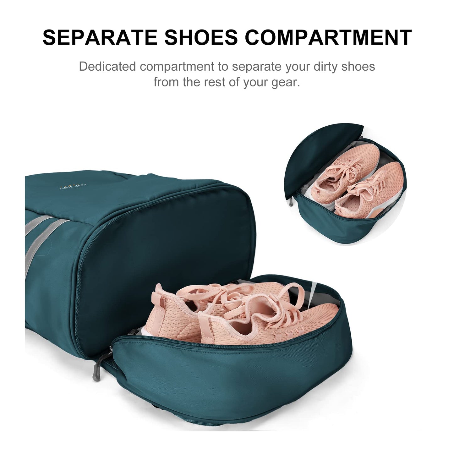 Turnrucksack für Damen mit Schuhfach und Nassfach, großer wasserabweisender Reiserucksack für Damen, Sport-Schwimmrucksack, Turnbeutel