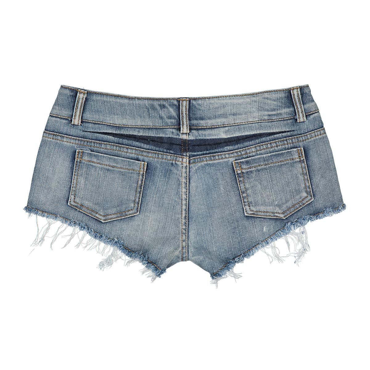 Modische, kurze Jeansshorts für Damen mit niedriger Taille