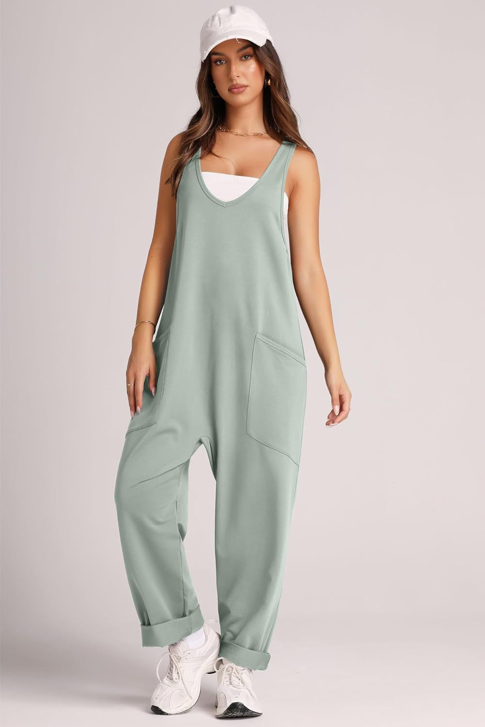 Lässiger Strick-Overall mit Weste und Tasche