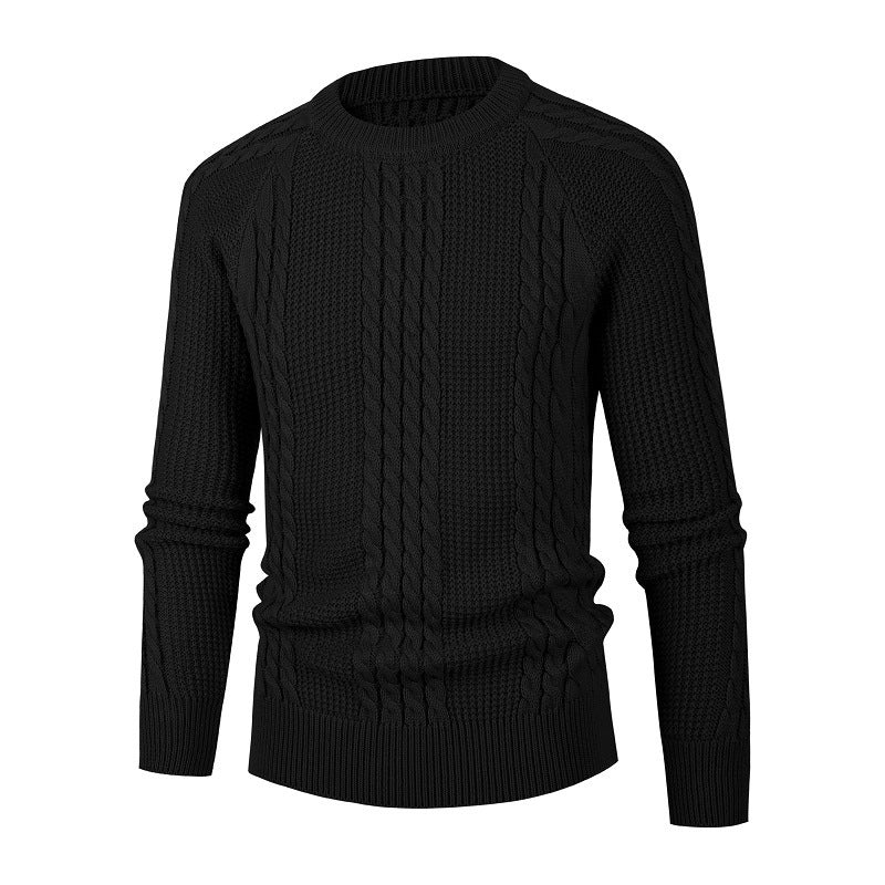 Herren Einfarbig Fried Dough Twist Strickwaren Pullover Mode