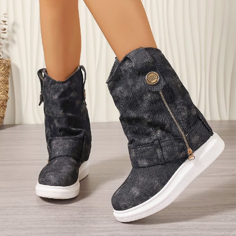 Schlankmachender kleiner Western-Cowboystiefel in Übergröße