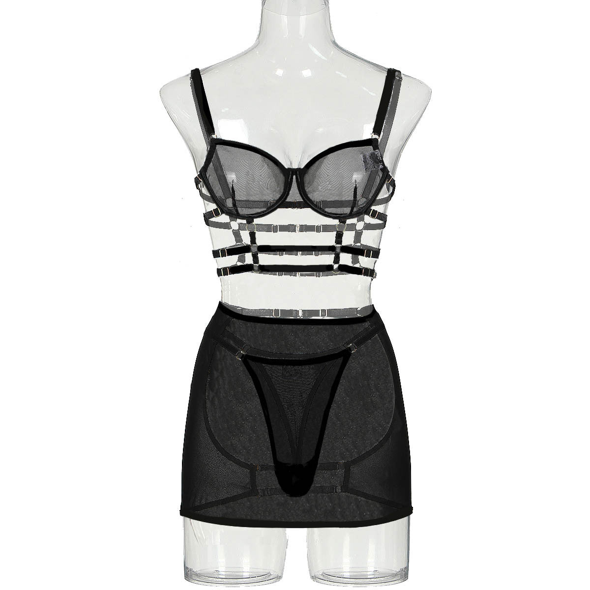 Schnür-BH, figurformender Rock, Outfit für Damen