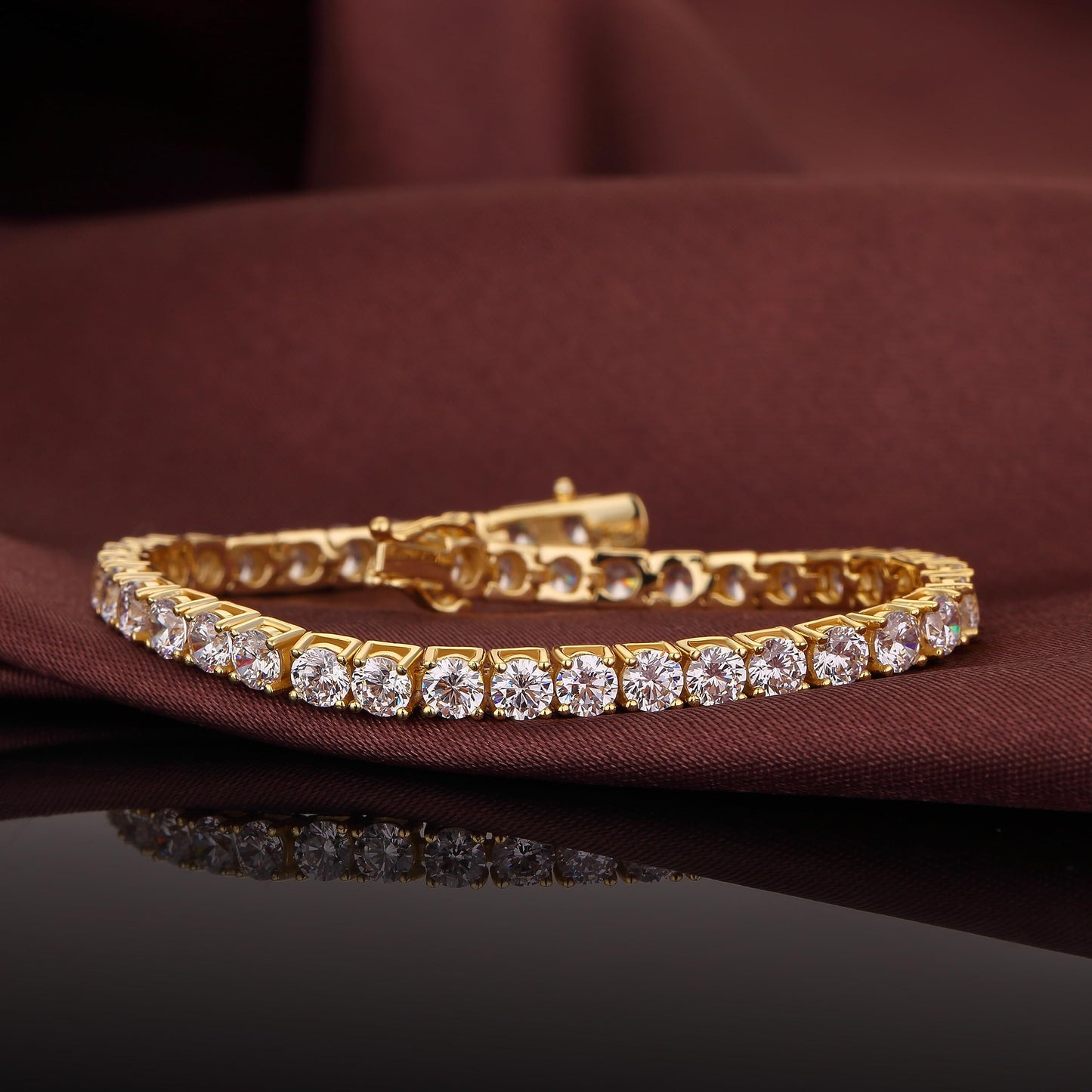 jiamiaoi Tennis Armband Damen Gold Tennis Armband Sterling Silber Armband Damen Diamant Tennis Armband Zirkonia Armband Gold Tennis Armband Damen Frauen 16.51cm