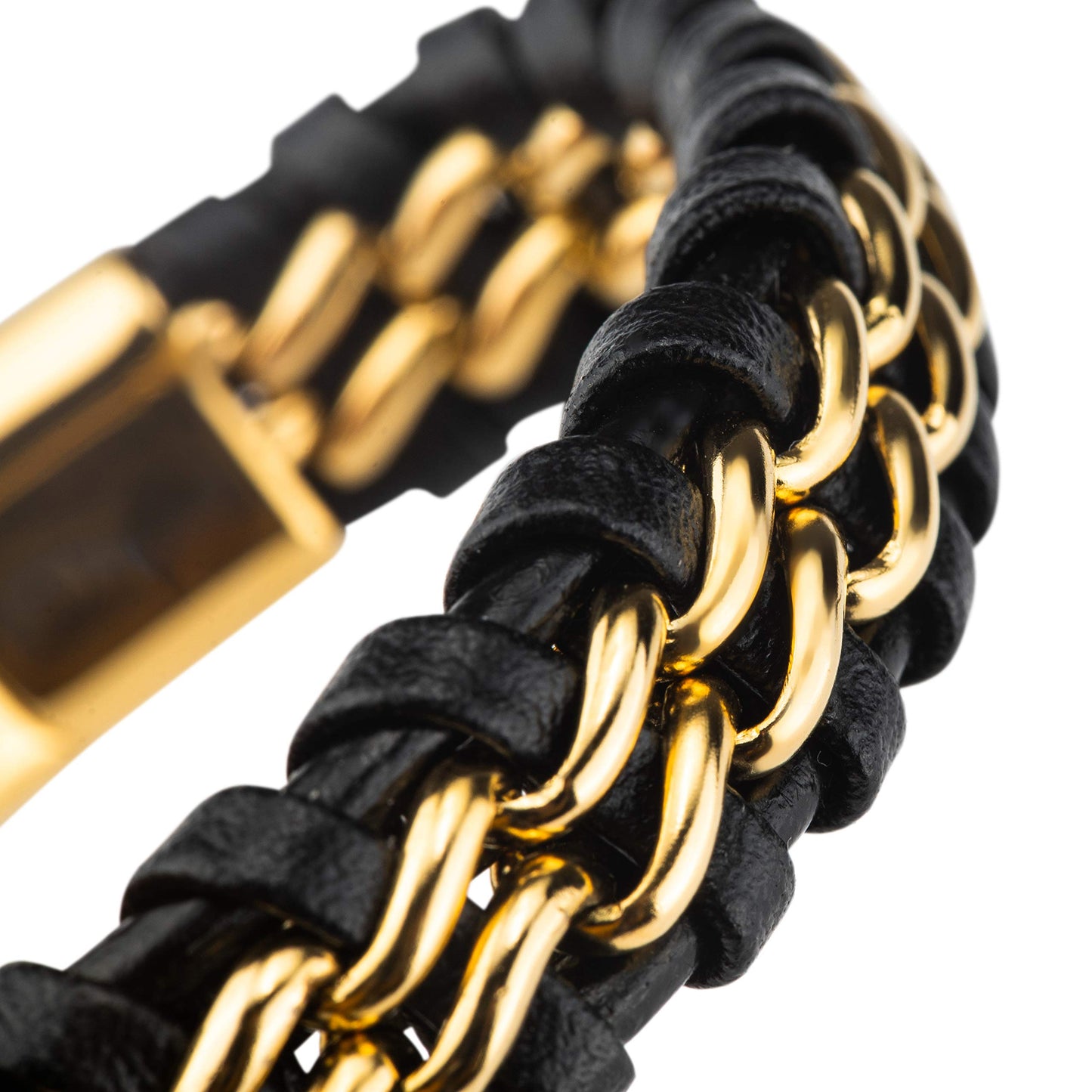 SERASAR Lederarmband Herren 20cm Gold Männer-Armband Leder-Armreif Herren-Lederband Herrenarmreif Armschmuck Leder-Schmuck Herrenschmuck Flecht-Armband Leder-Wickelarmband Leder-Kette Lederarmband