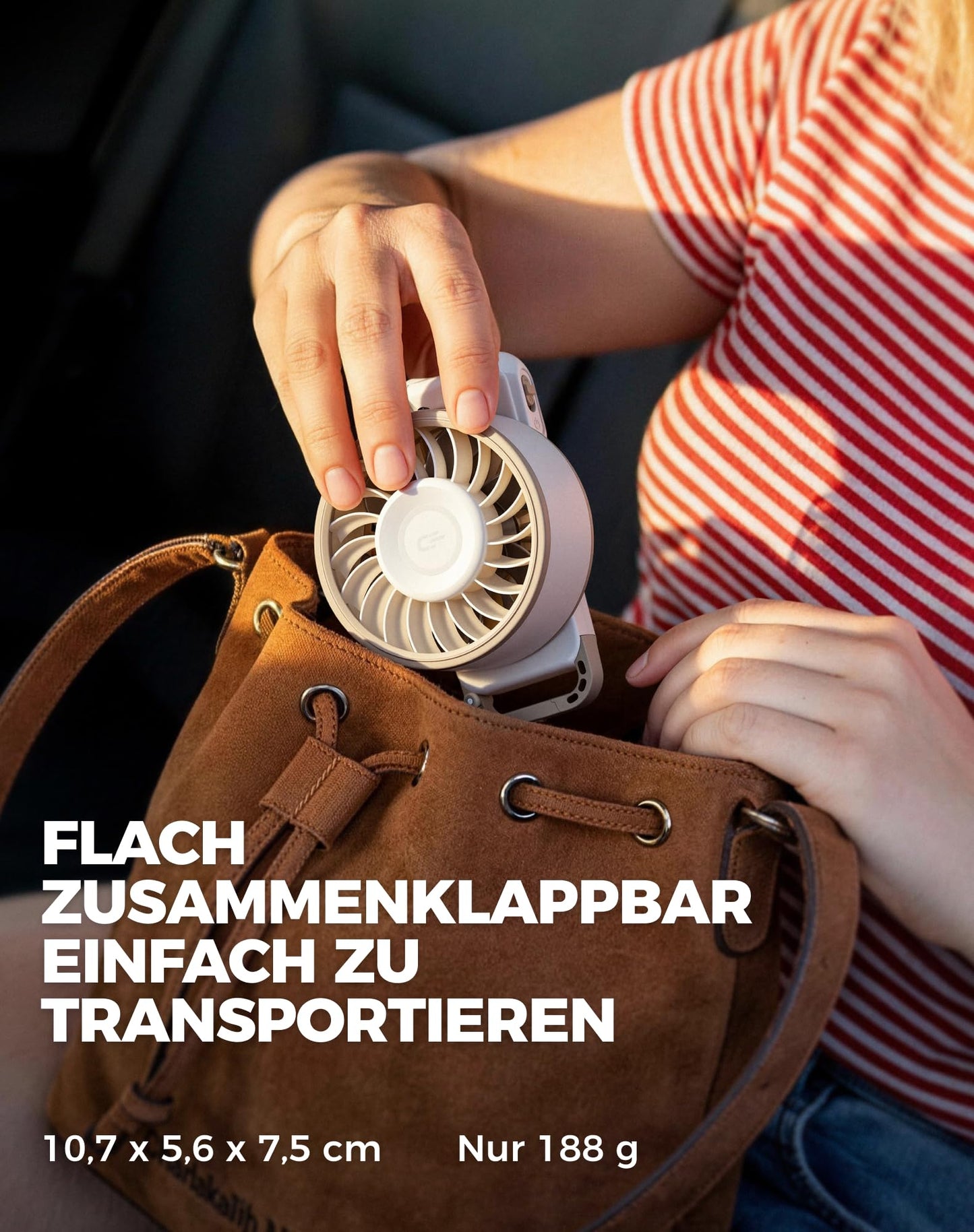 Diveblues - Handventilator Akku Aufladbar - 100 Stunfen Mini Ventilator Leistungsstarker Luftstrom mit Turbo-Technologie, 4 in 1 Tragbarer Ventilator 180° Faltbarer Bis zu 12 Stunden Kühlung