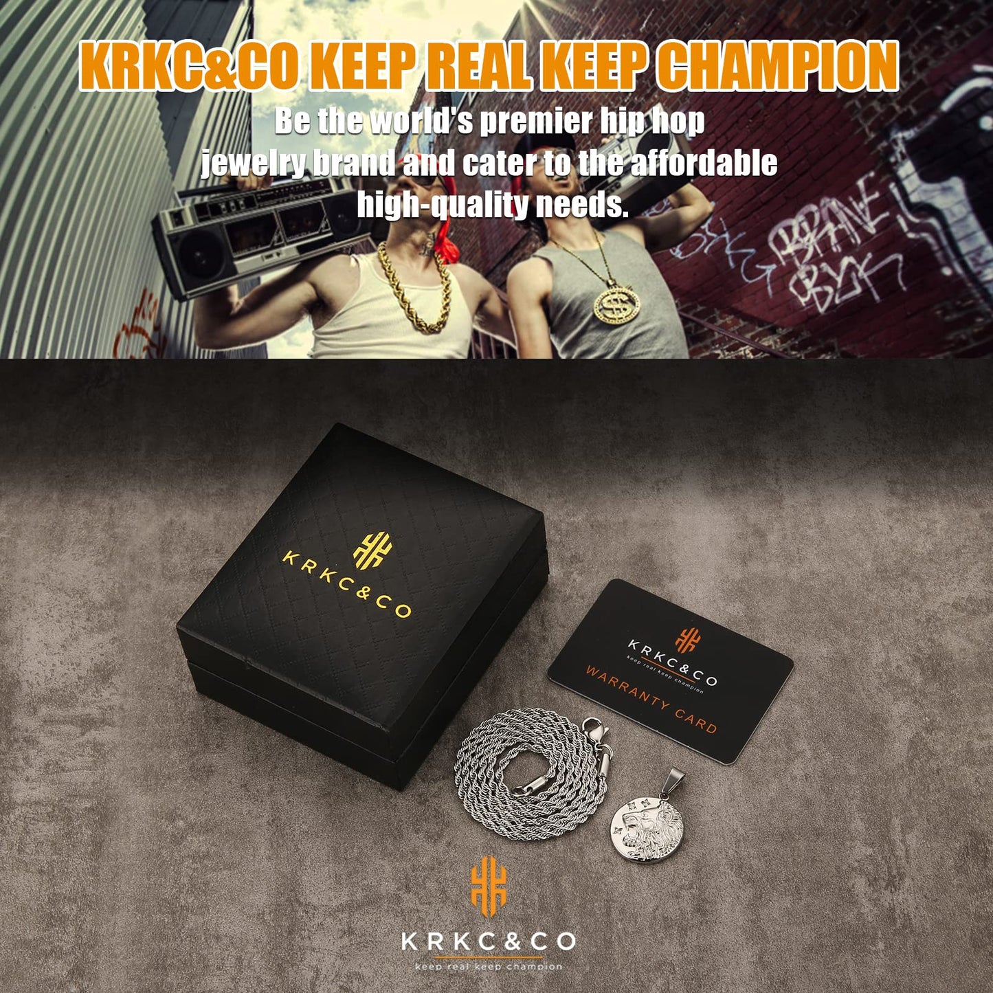 KRKC&amp;CO Löwe Kette Herren Münze Sternzeichen Anhänger Silberkette, 2,5mm 55,9cm Kordelkette Kettenanhänger Silber, Edelstahl Medaillon Halskette, Geburtstagsgeschenk für Männer Jungen Freund