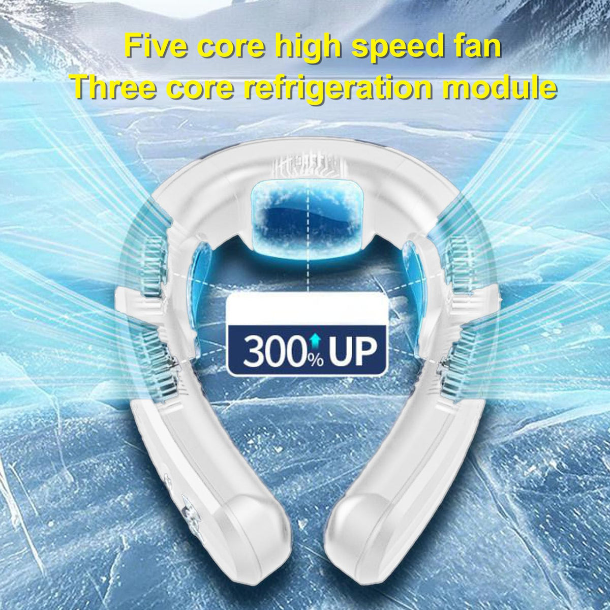 Wakects Tragbarer Nackenventilator, ABS-PP, Tragbarer Ventilator, 10000 MAh Akku, 3 Geschwindigkeiten, Kühlung, Heizung, Leiser Halbleiter für Strand, Radfahren, Camping, Kreuzfahrt, Reisen (WHITE)