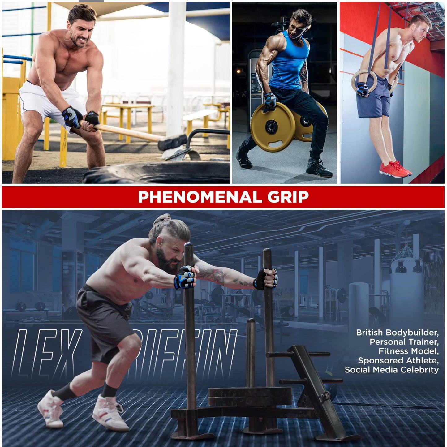 RDX Fitness Handschuhe Damen Herren, Gewichtheben Trainingshandschuhe Krafttraining, rutschfest Gym Bodybuilding Workout Weight Lifting Gloves, Kraftsport Klimmzüge Workout, Powerlifting Radfahren