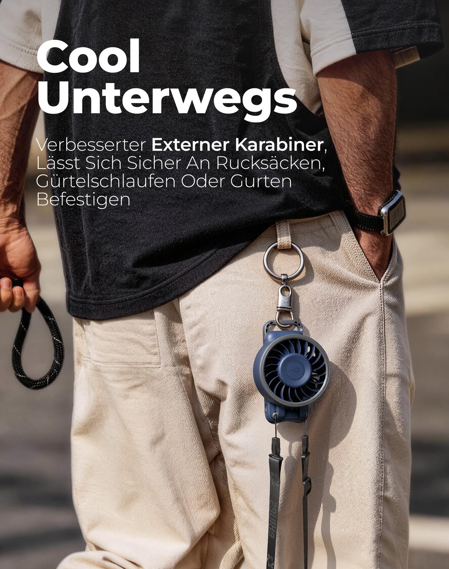 Diveblues Handventilator Tragbarer Turbo-Ventilator mit 100 Stufen und 7,4m/s Starkem Luftstrom, 180° Faltbarer 4-in-1 Mini-Ventilator für Hand, Hals und Tisch, Aufladbar für Sommer, Reise und Outdoor