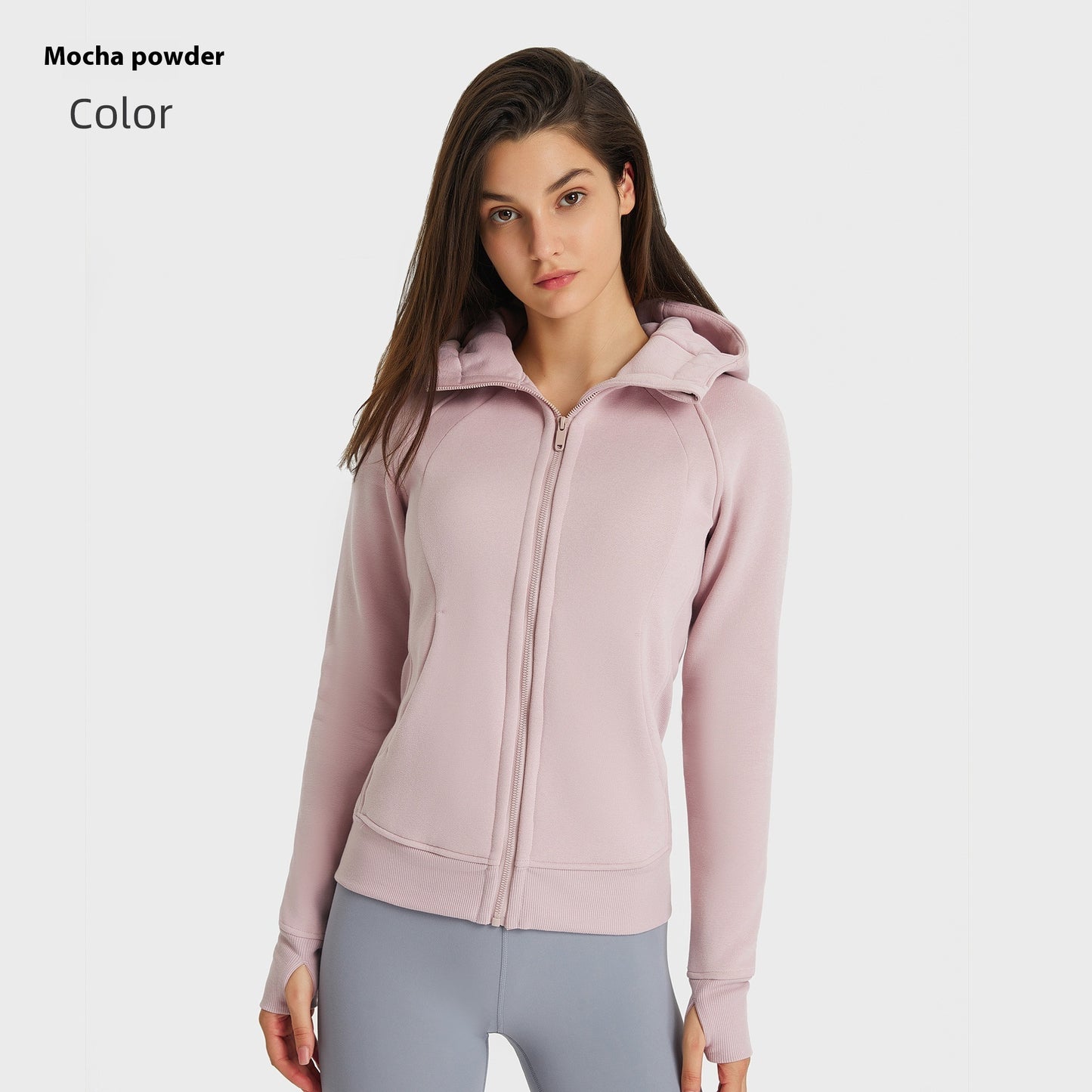 Dicke warme Sportjacke mit Kapuze, Fitnessjacke