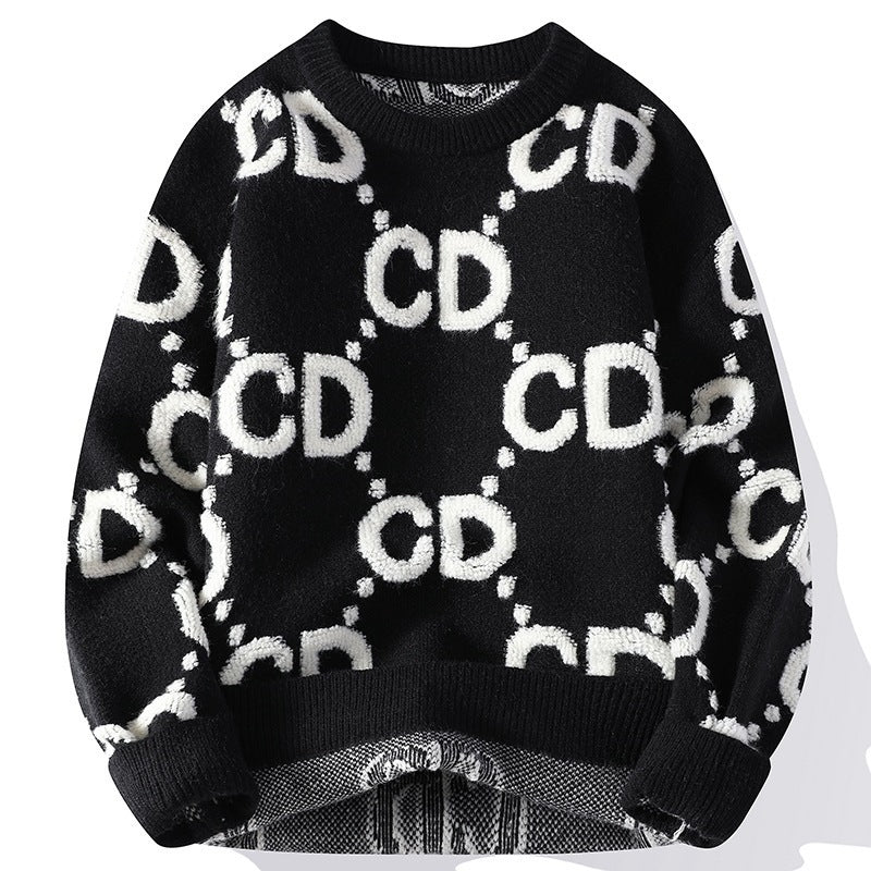 Verdickter, weicher, klebriger Strickpullover mit Rundhalsausschnitt und lockerer Passform