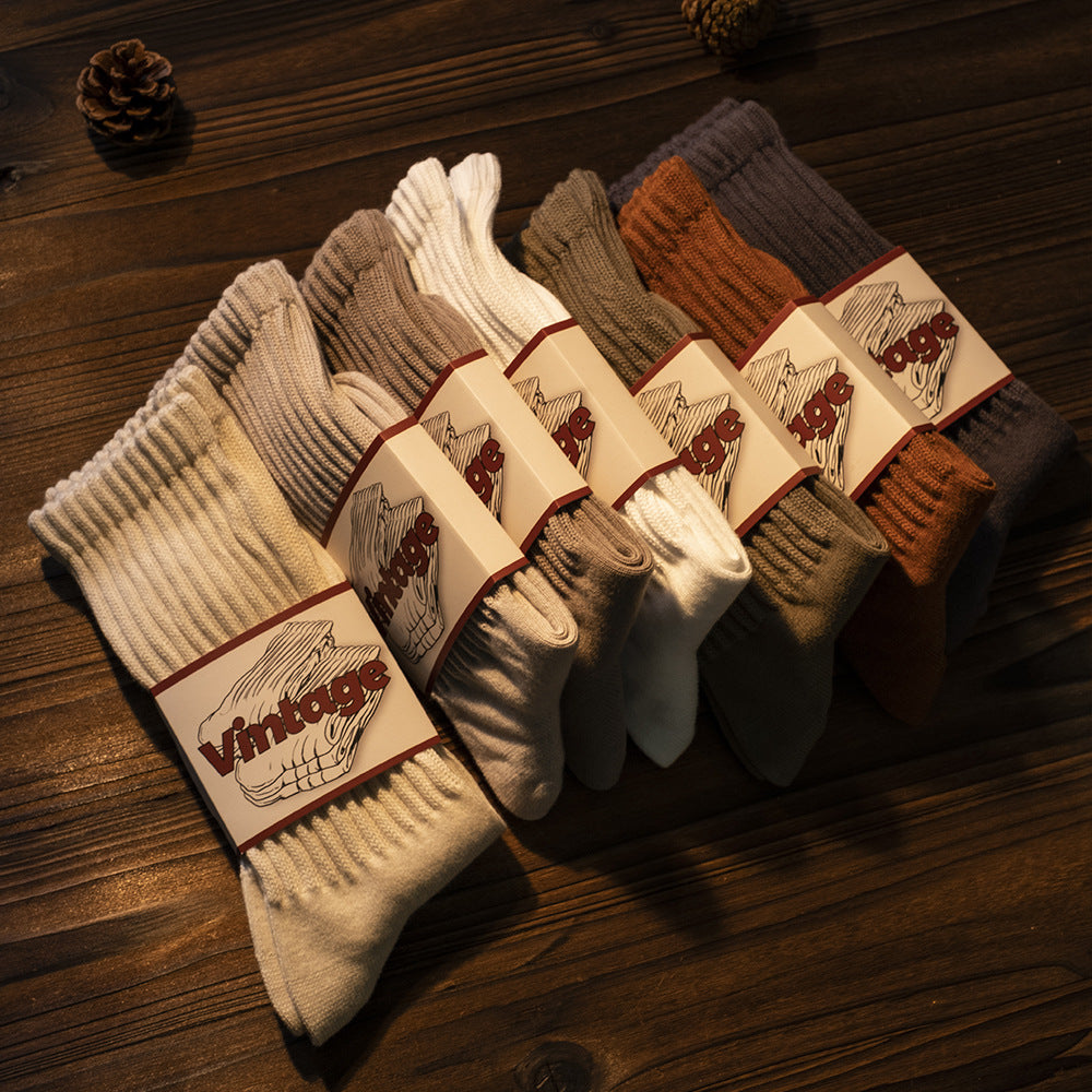 Men's Japanese-style Retro American Long Socks Thick Needle Long Tube