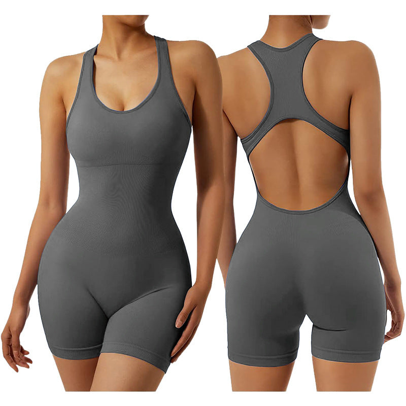 Yoga-Overall mit ausgehöhltem Rücken, Freizeit-Sport-Overall