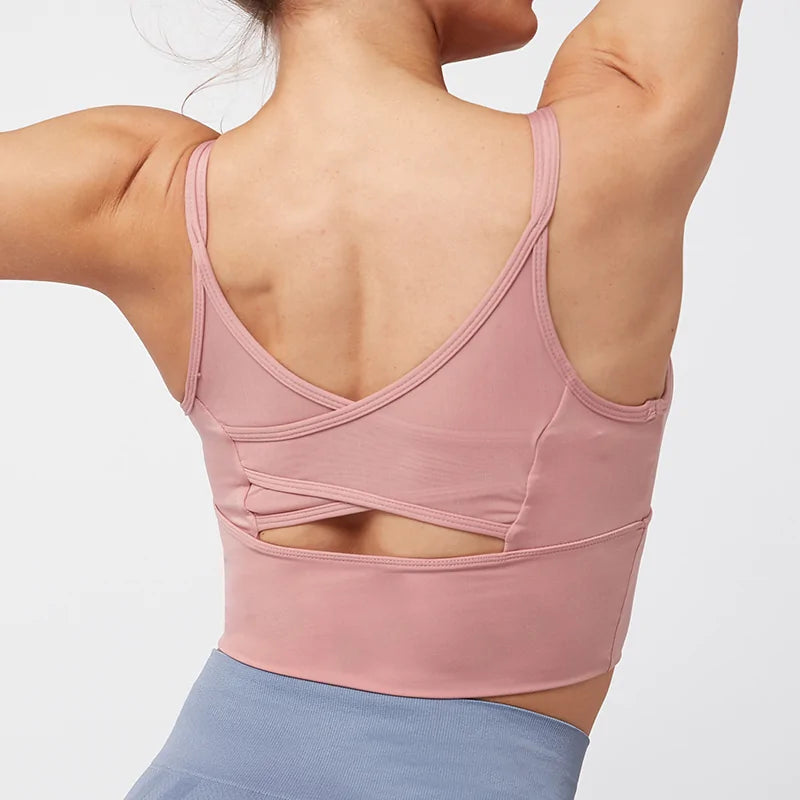 Kaminsky Nylon Mesh Fitness BH Cross Beauty