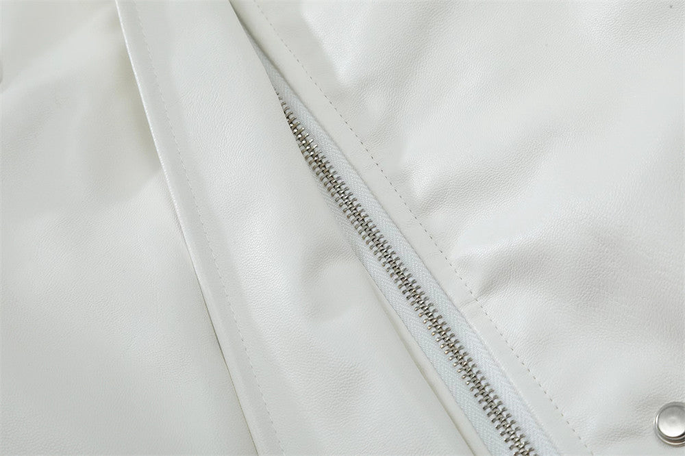 Lace-up Design Sense Motorcycle Clothing Leather Coat Men's Rock Loose PU Leather Jacket