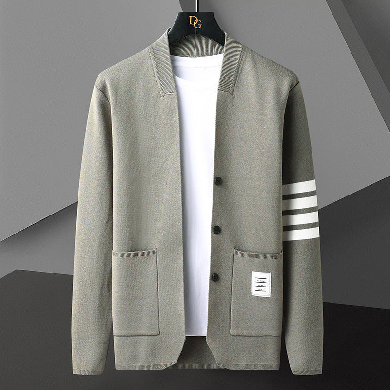 Mode Strickjacke Langarm Pullover Herren Strickwaren